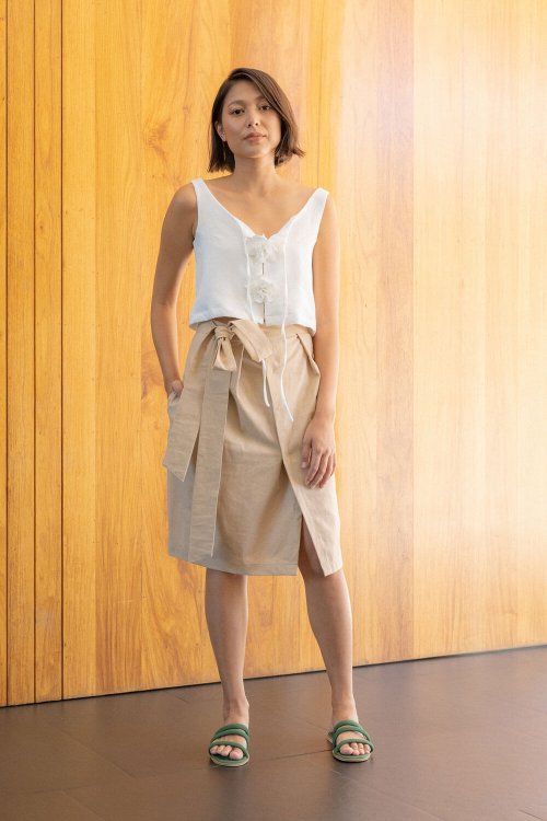 Joshua Tree Skirt (Knee Length) / Oat