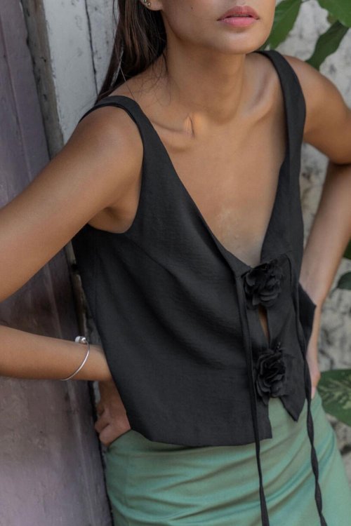 9th & Flower Top / Black