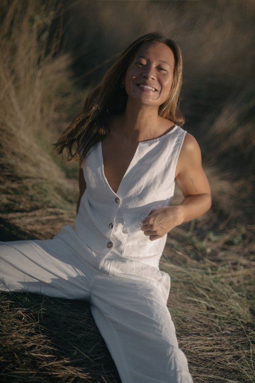 Paloma Fringe Top / White