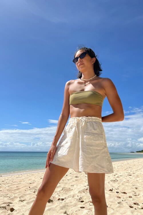 Penny Shorts / Cream Stripe