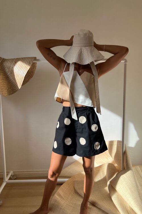 Costa Shorts / Black Base Polka