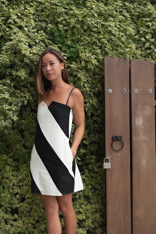 Indy Mini Dress / Black & White Stripe