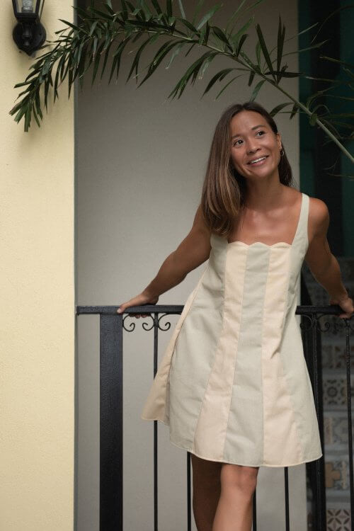 Tosca Mini Dress / Oat & Stone Grey