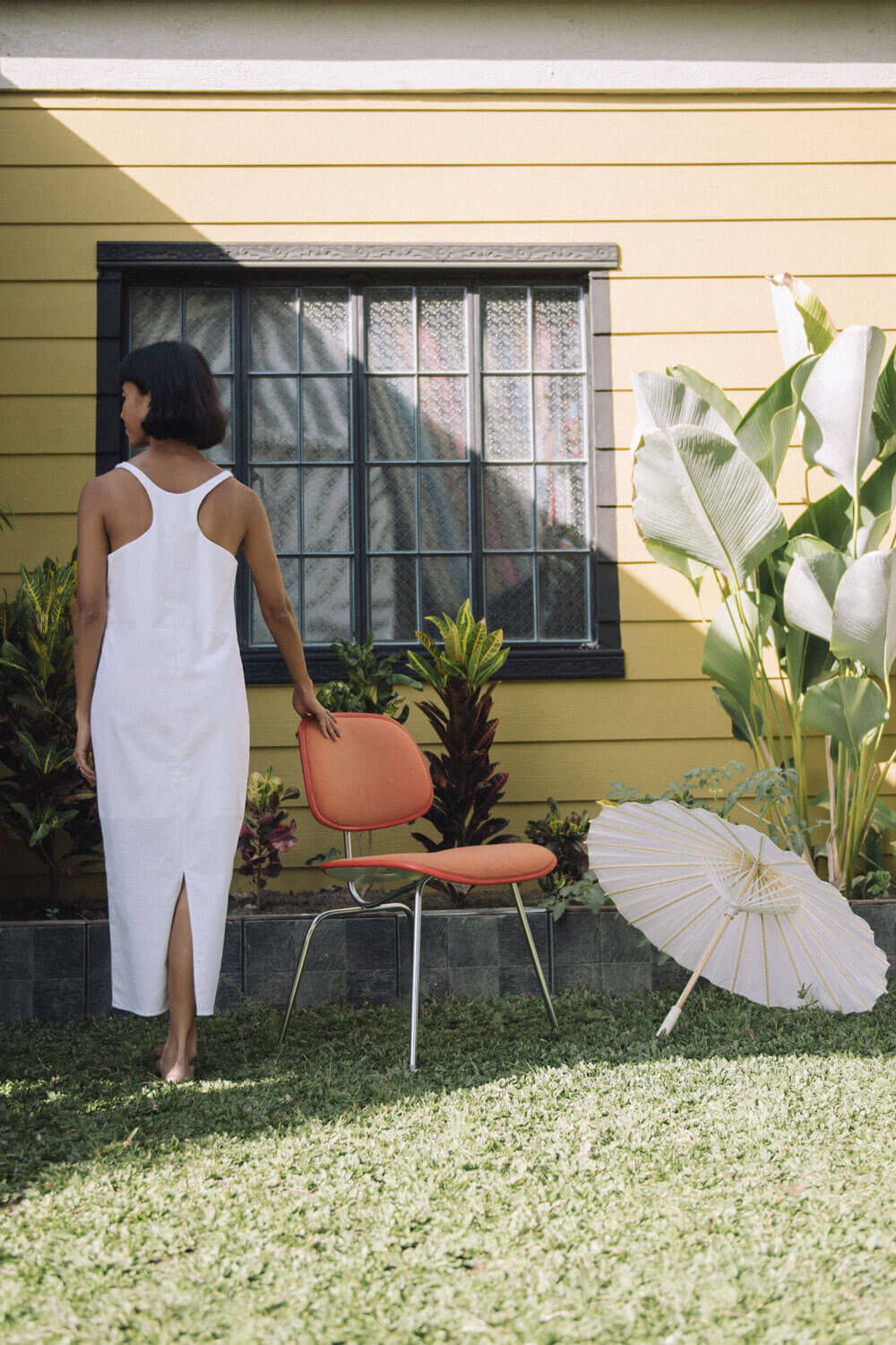 Rosy Midi Dress / White