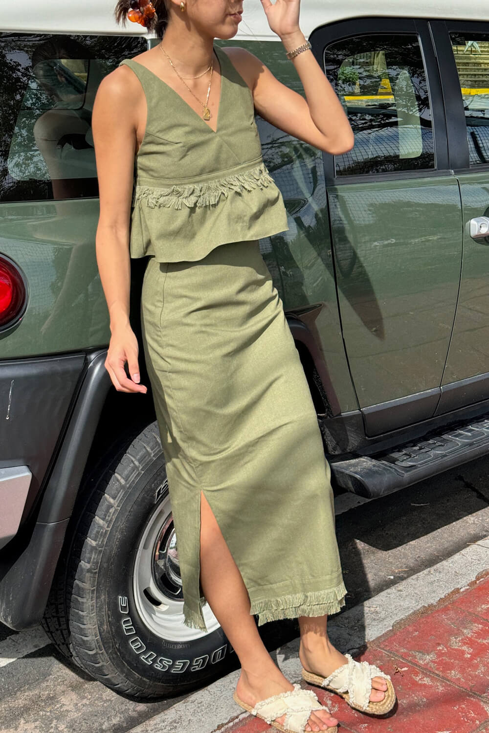 Leila Maxi Skirt / Dark Olive