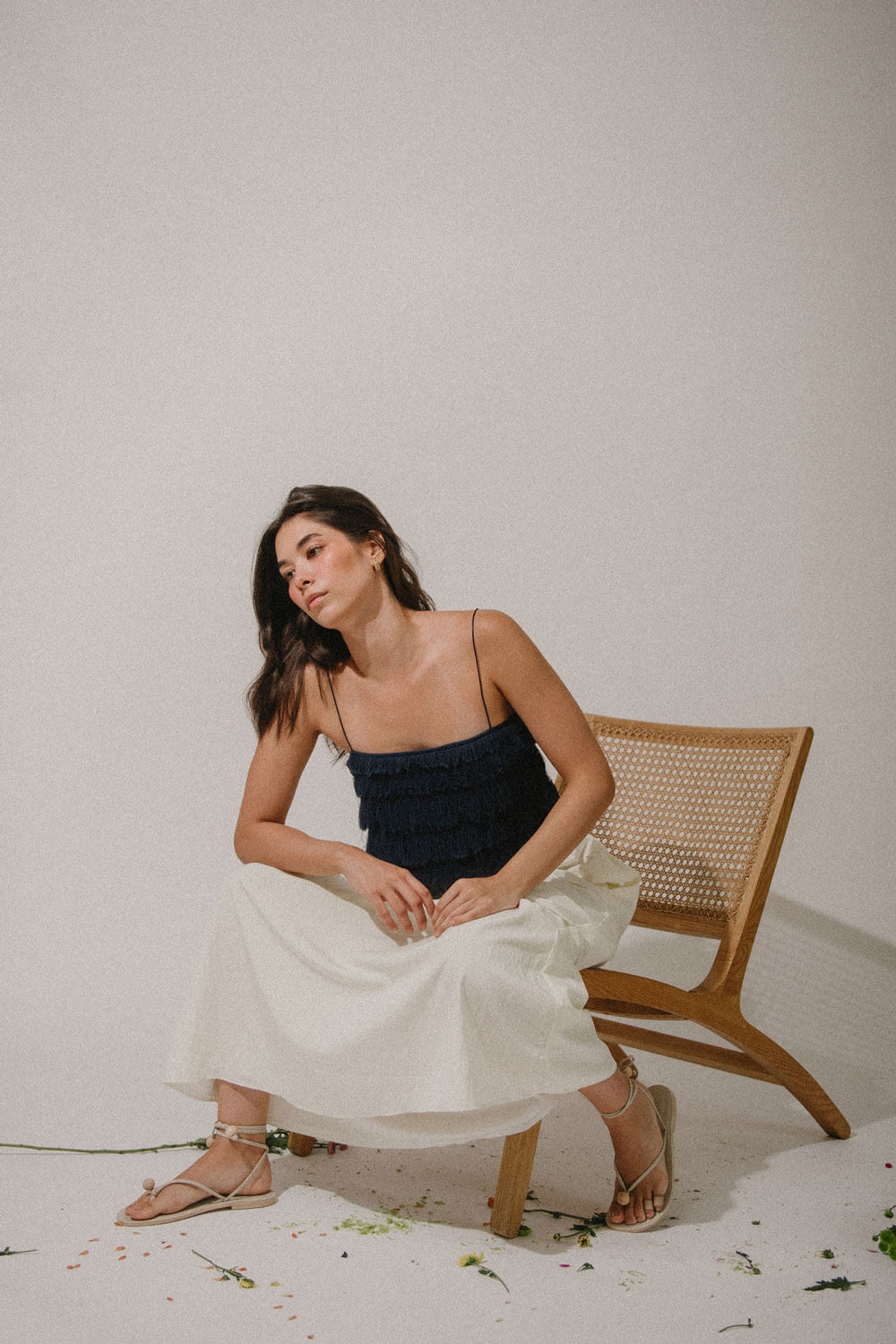 Pino Fringe Top / Navy