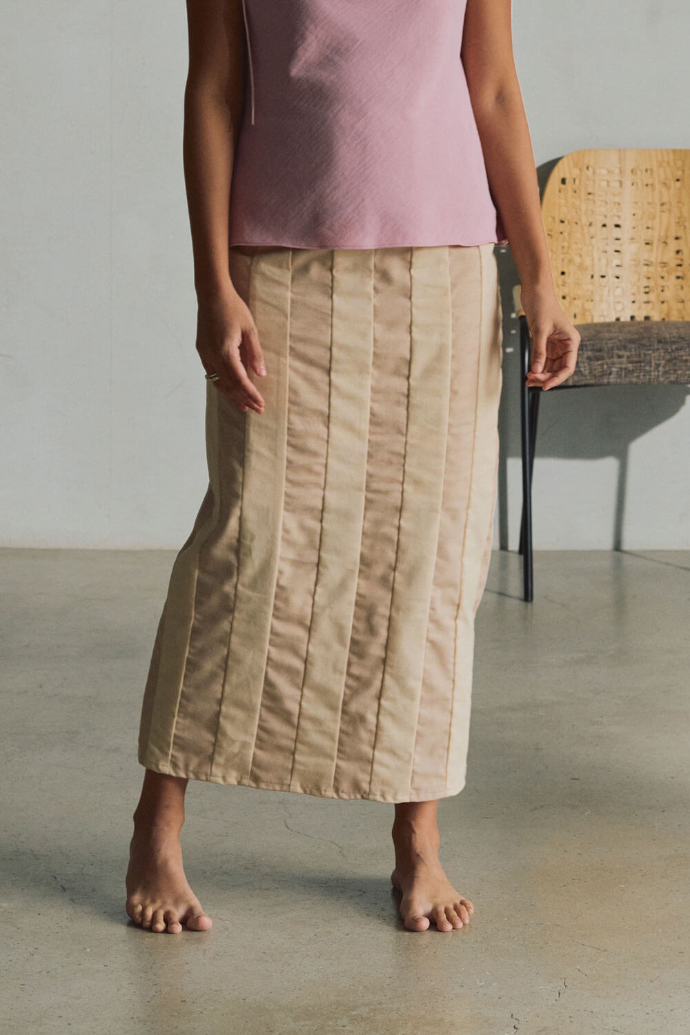 Emil Maxi Skirt / Dark Oat & Light Oat
