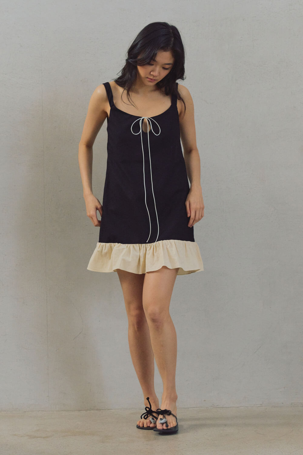 Martina Mini Dress / Black & Crema