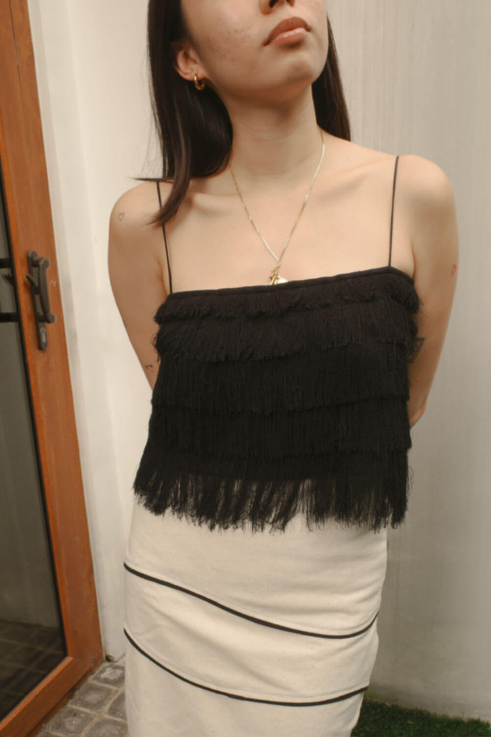 Pino Fringe Top / Black